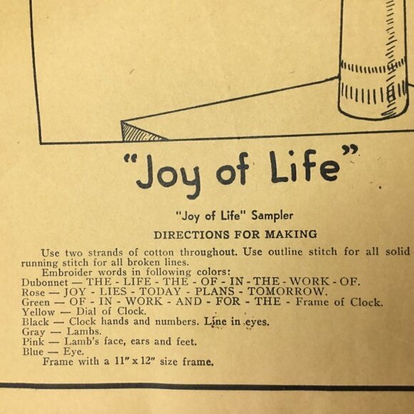 Home Needlecraft Creations Vtg Stamped Linen Embroidery Kit 'Joy of Life' Better - Picture 5 of 6